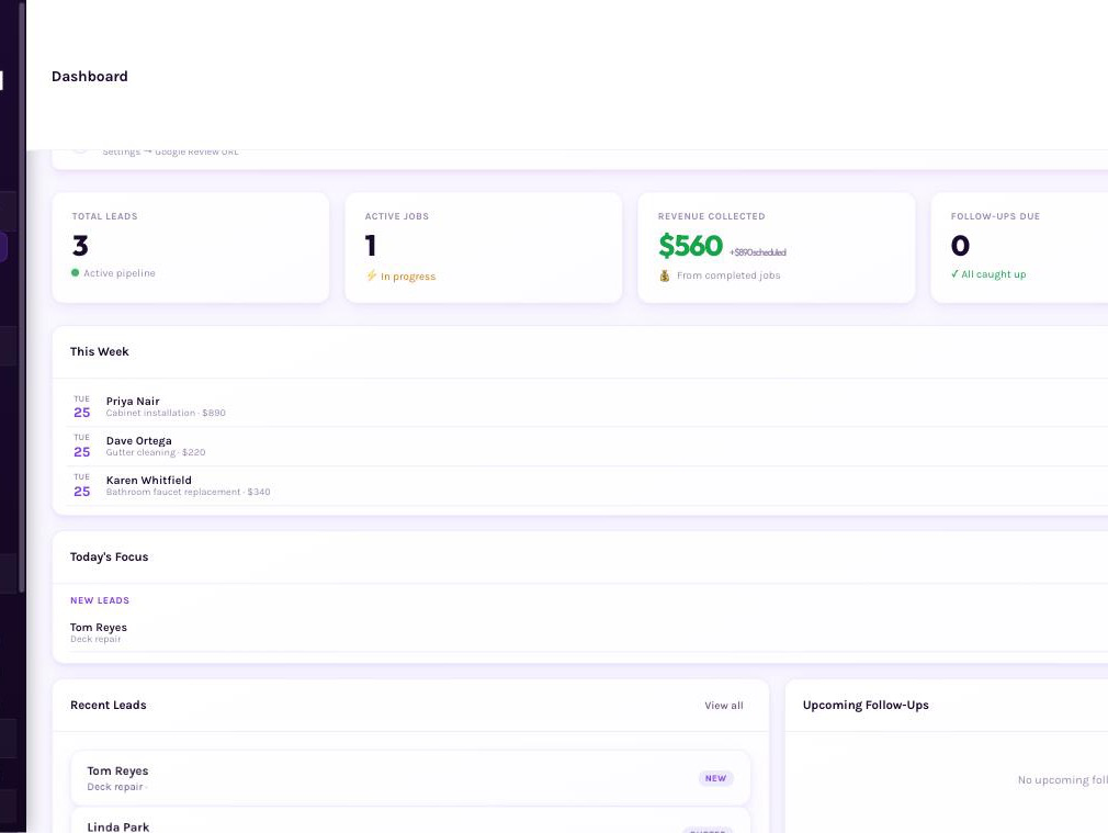 Handled dashboard preview